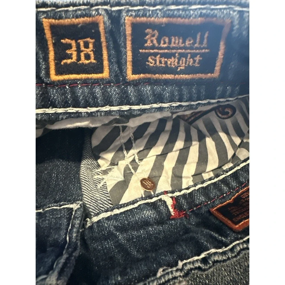 Rock Revival‎ Men's Romell Straight Jeans Size 40x33.5 38 Blue Denim Pants